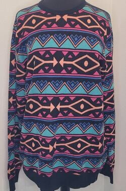 Empyre Retro Aztec Sweater L 80s Skate Streetwear
